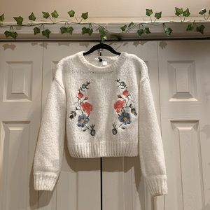 H&M flower embroidered sweater